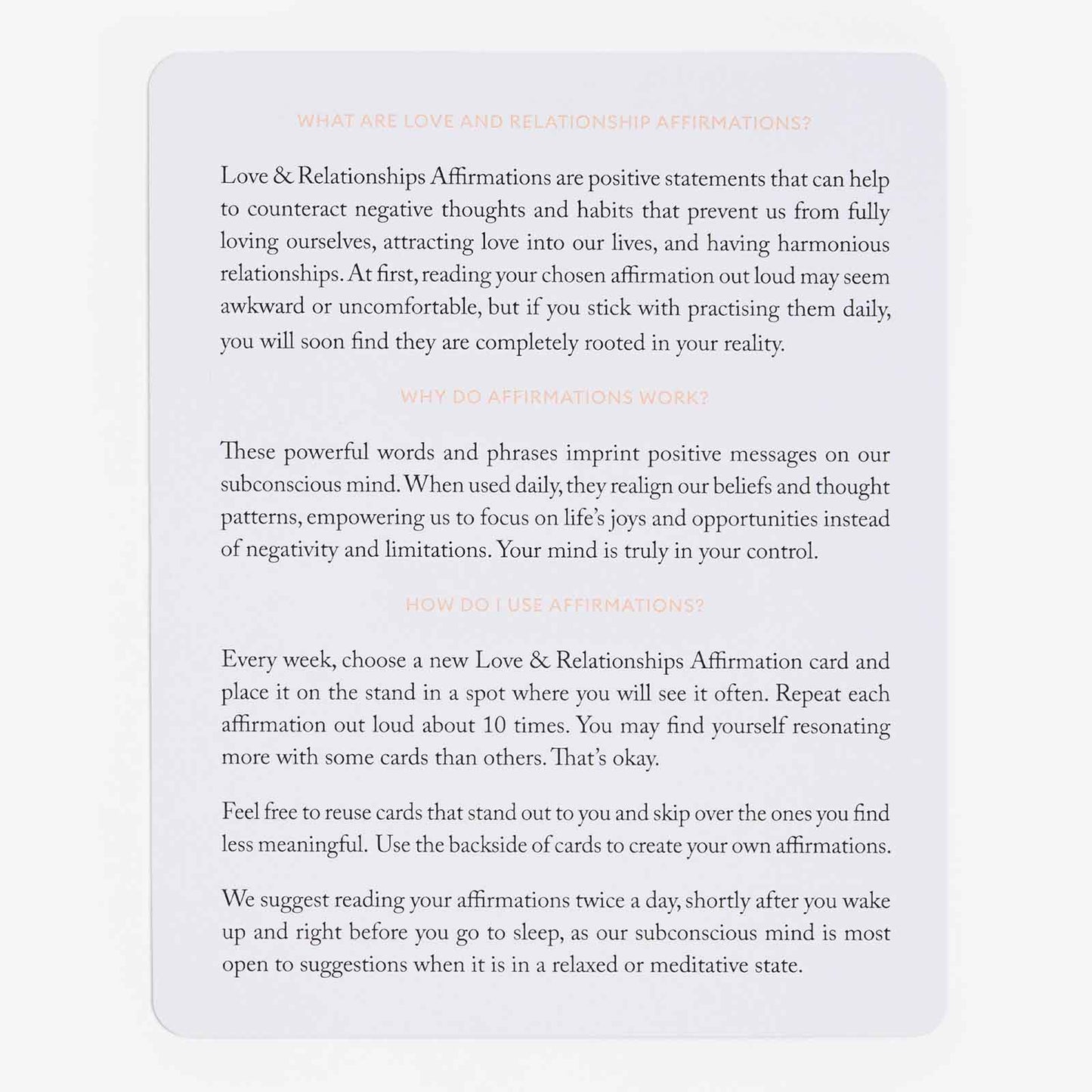 Mindful Affirmations for Love & Relationships
