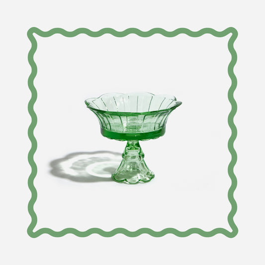 Green Glass Candy Dish