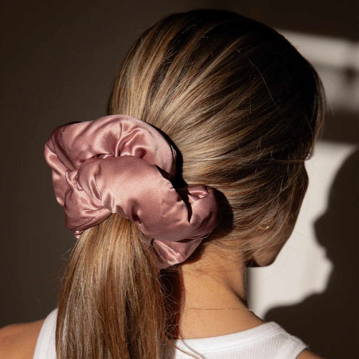 Silk Padded Scrunchie - Damask Rose
