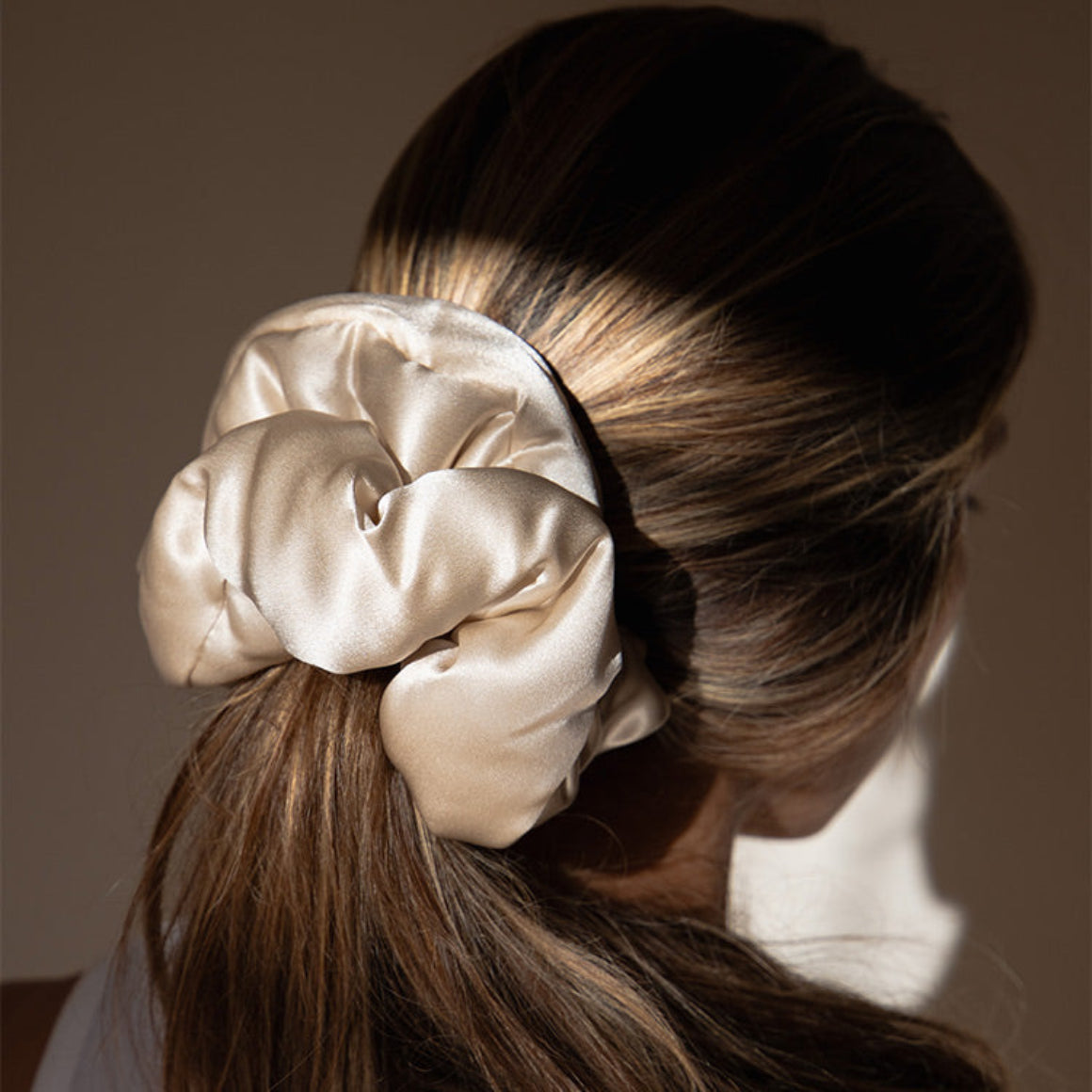Silk Padded Scrunchie - Dusty Gold