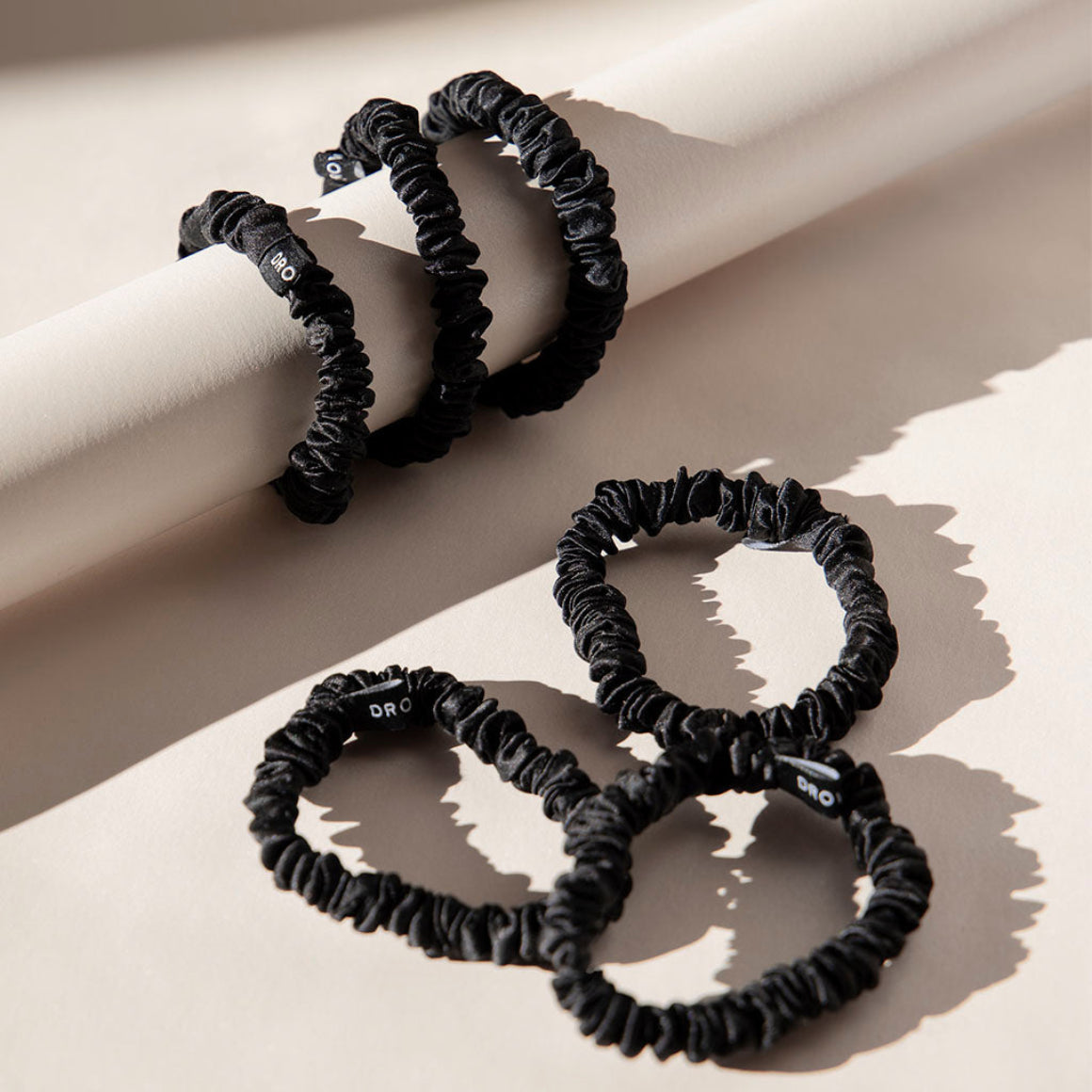 Silk Scrunchie Set - Black Jade