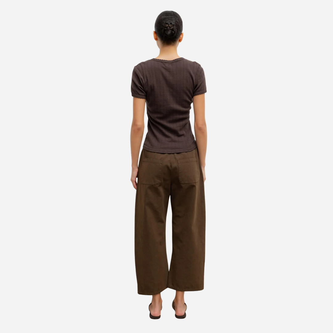 Pointelle Cotton Slim Fit Tee