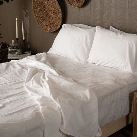 Crinkle Percale Organic Cotton Sheet Set