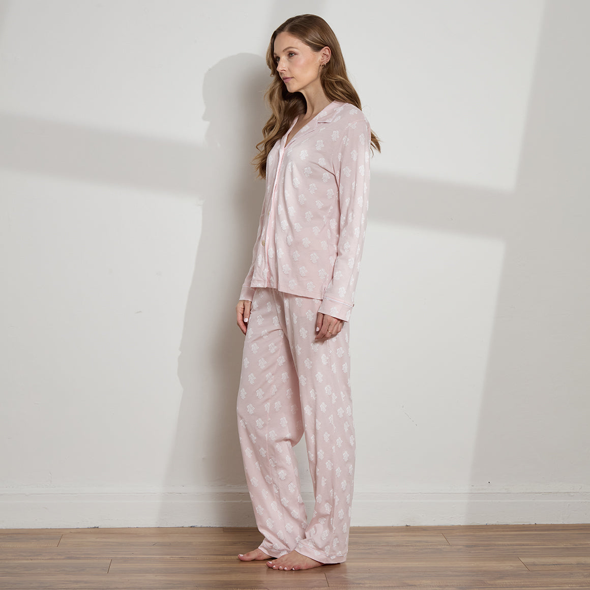 Printed Organic Pima Cotton Long PJ Set