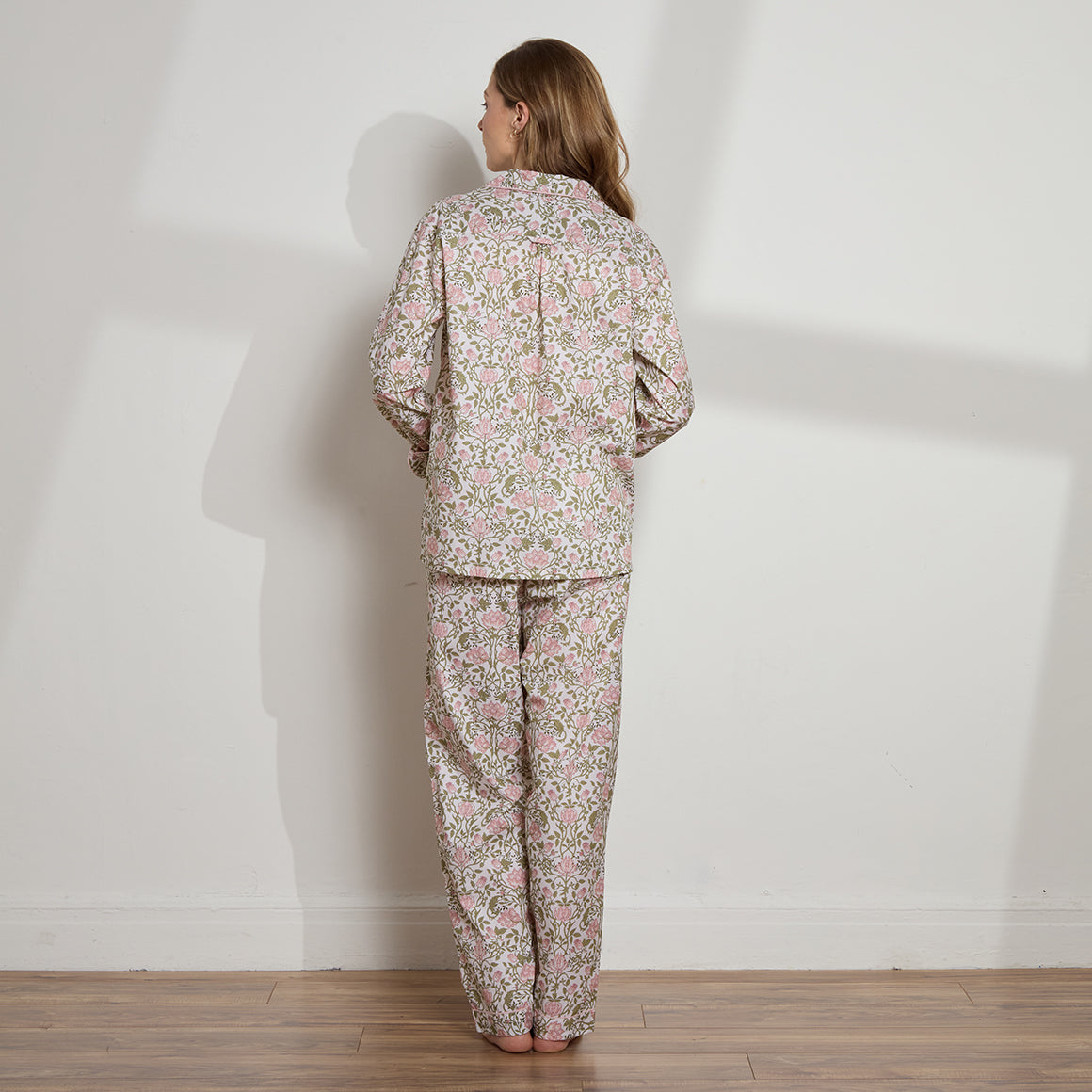 Printed Floral Cotton Long PJ Set