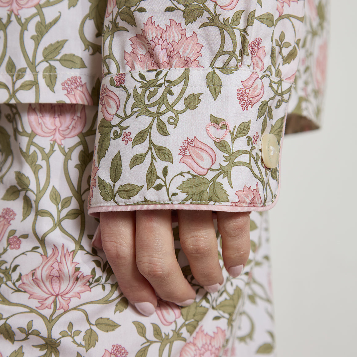 Printed Floral Cotton Long PJ Set