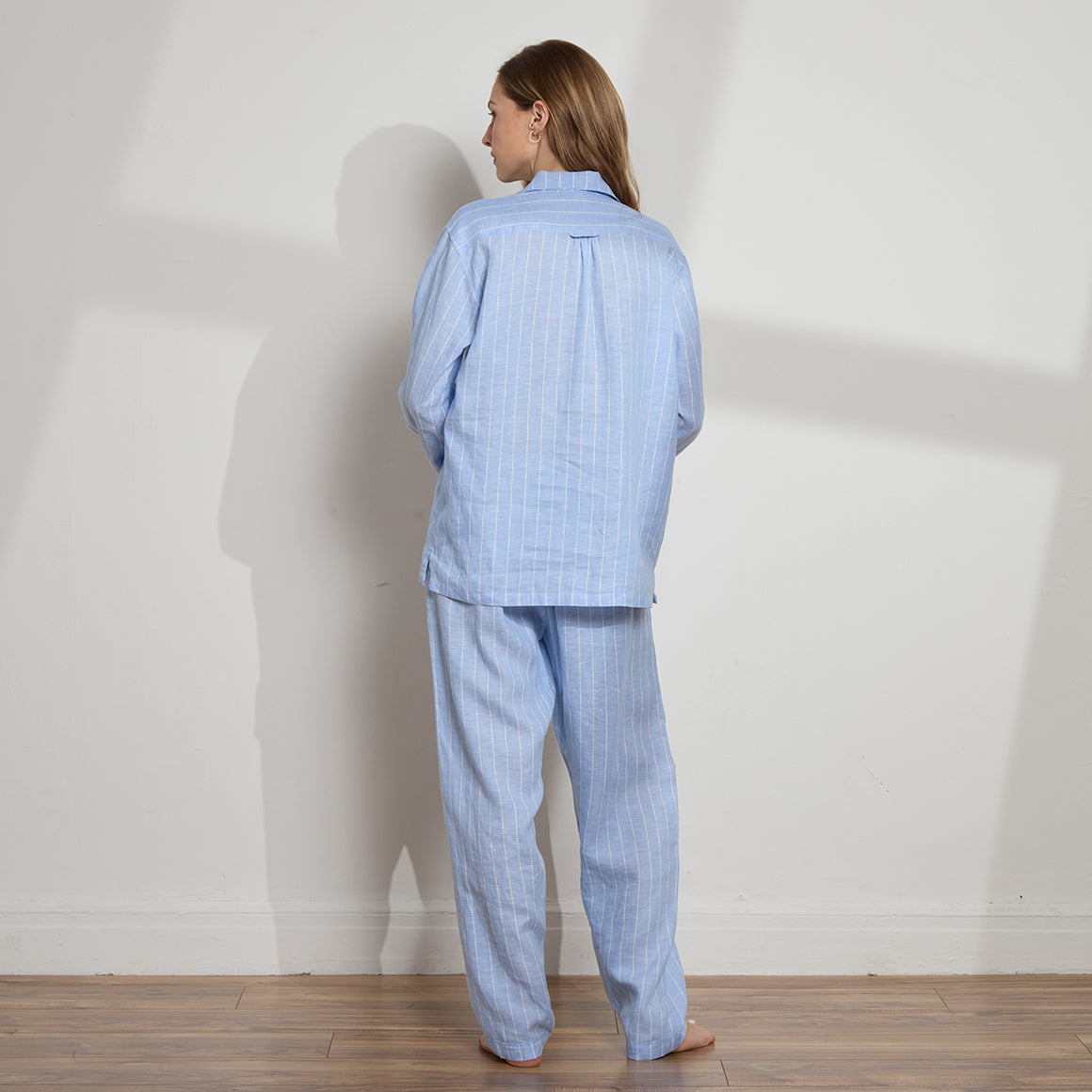 Striped Linen Long PJ Set