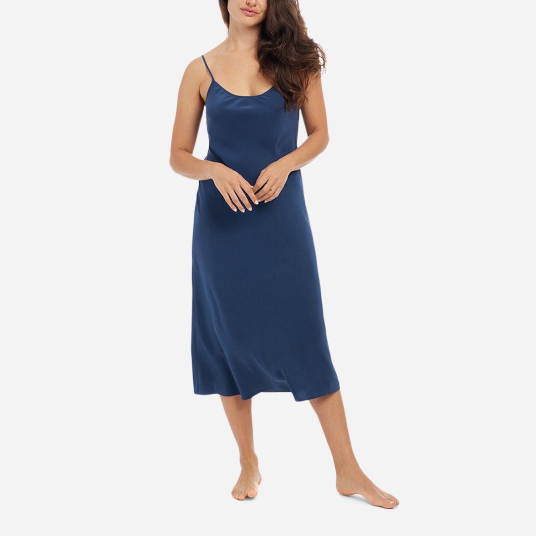 Navy Blue Blue Slip Dress Midi KNITTED MIDI SLIP DRESS NAVY COS Navy Blue Blue Slip Dress Midi KNITTED MIDI SLIP DRESS NAVY COS