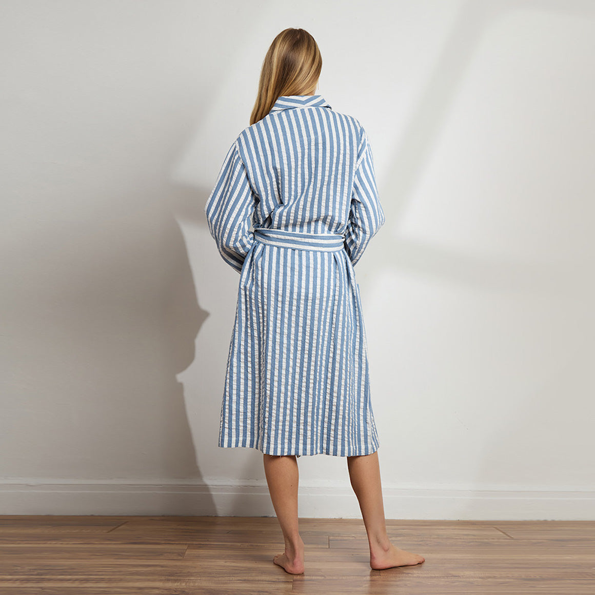 Unisex Striped Linen Cotton Robe