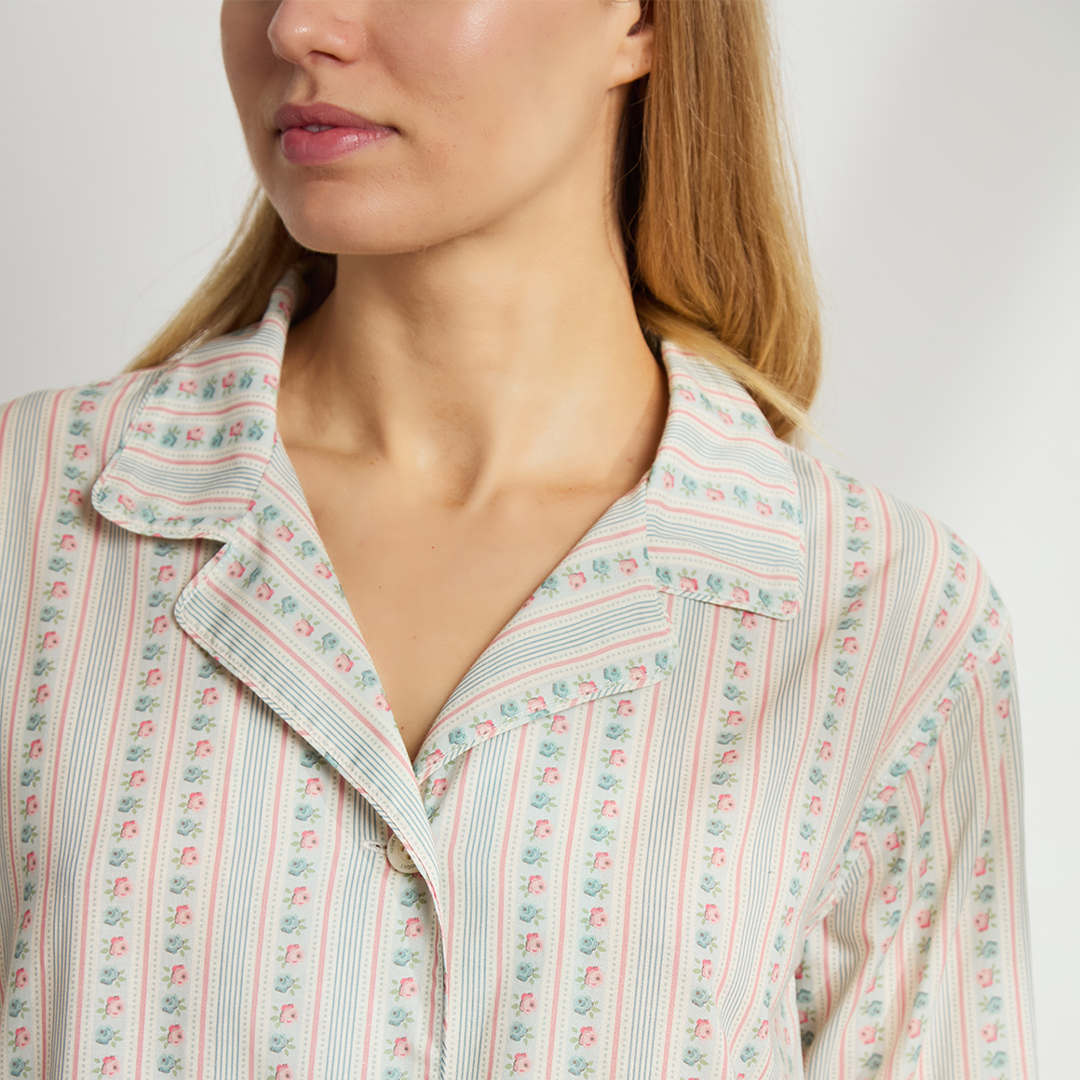 Printed Floral Cotton Long PJ Set