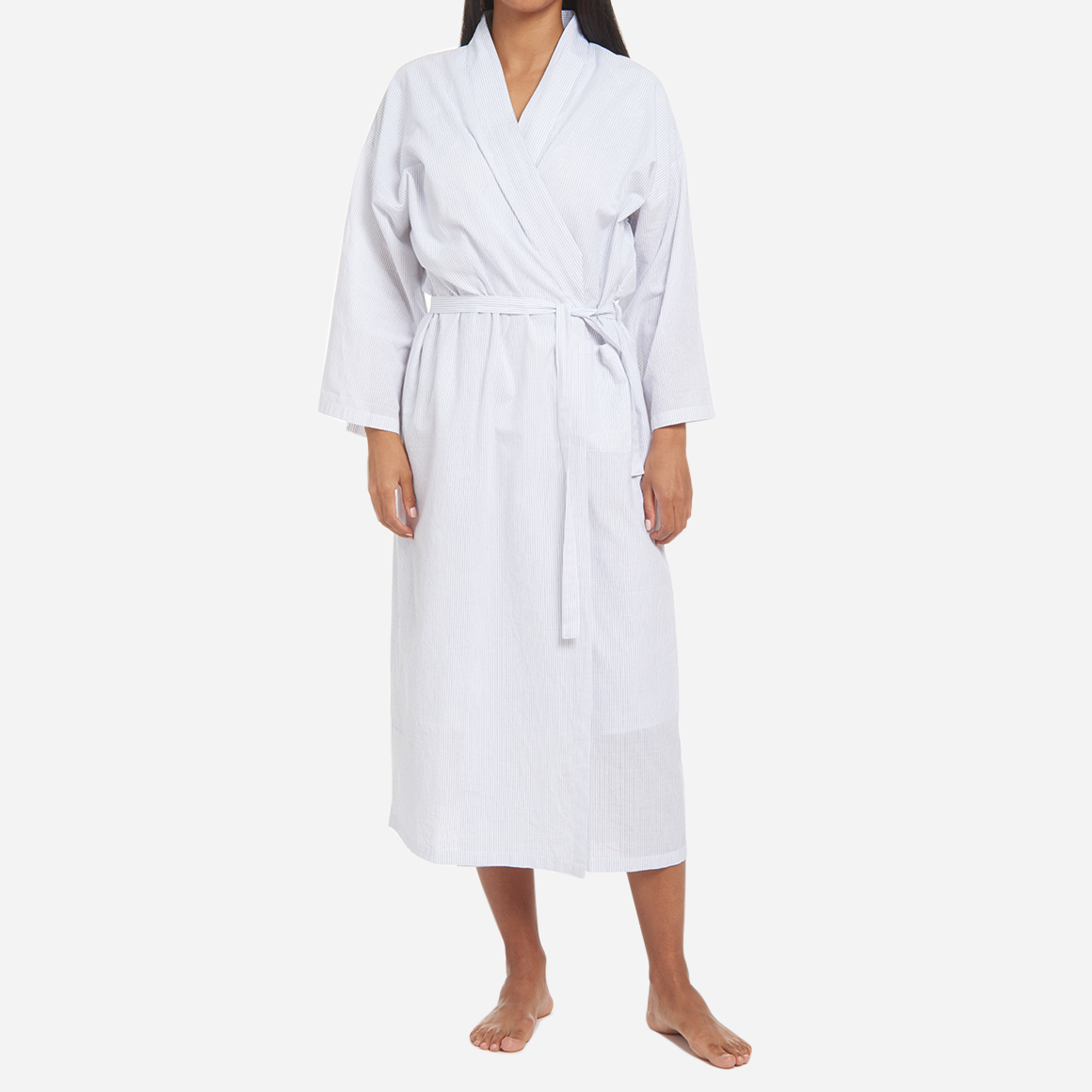 Striped Lightweight Cotton Kimono Robe