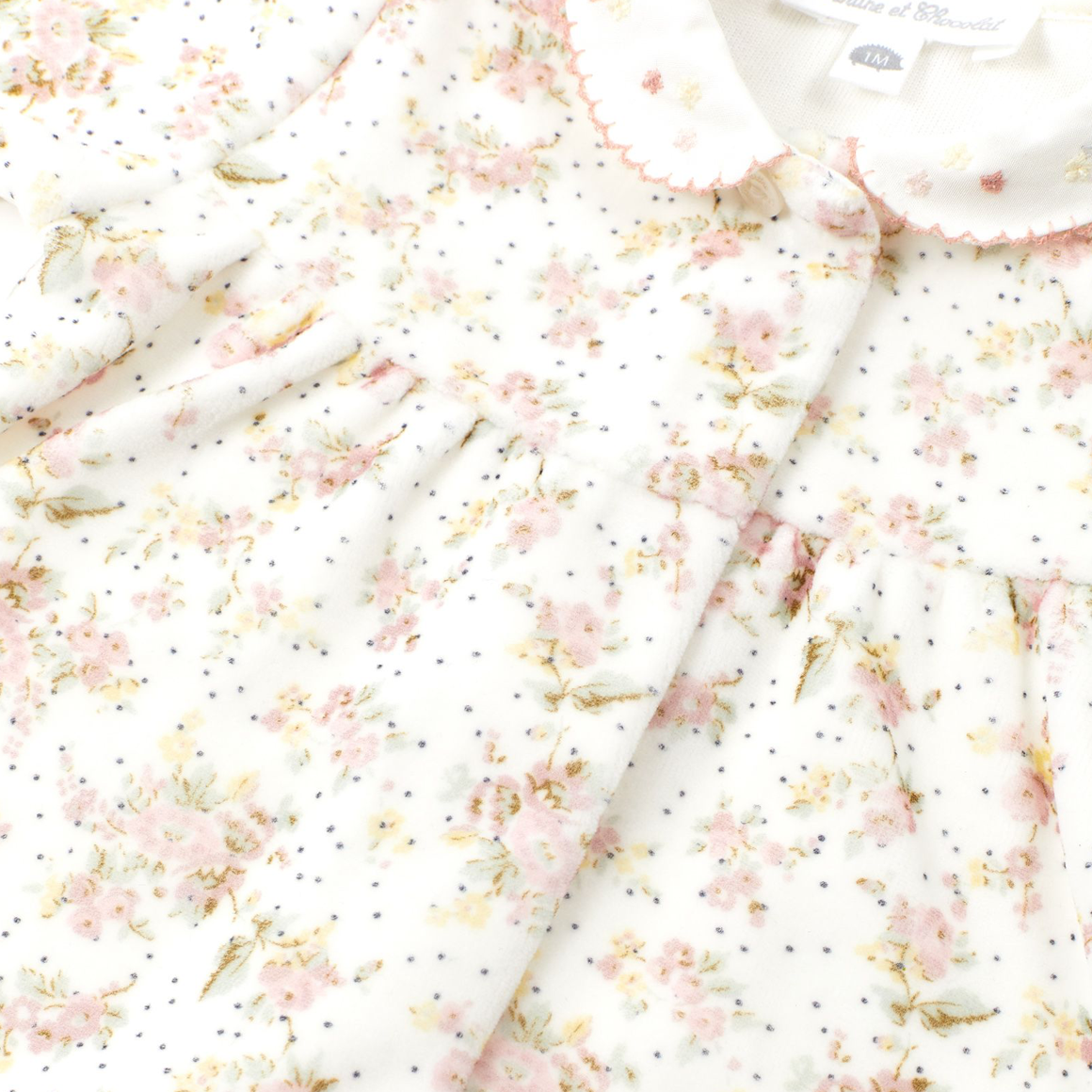 Floral Velour Pajama Onesie