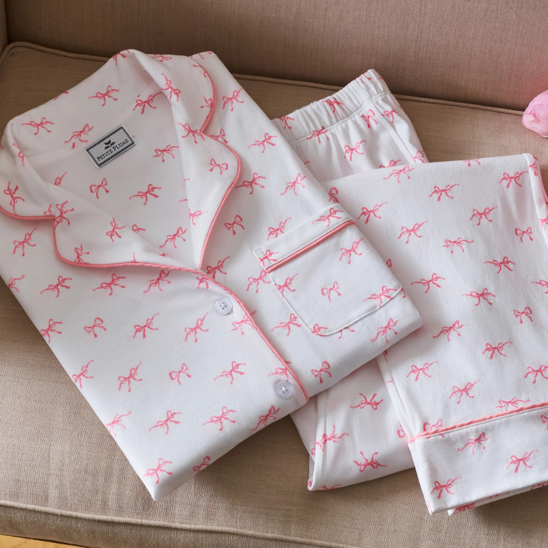 Women's Pima Pajama Set in Blushing Bows