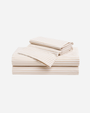 Luxe Premium Percale Bed Sheets in Camel Ticking