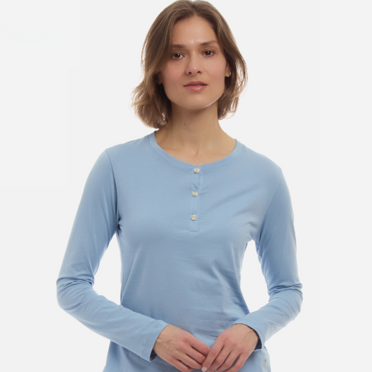 Organic Pima Cotton Long Sleeve Henley