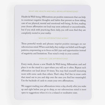 Mindful Affirmations for Health & Wellbeing