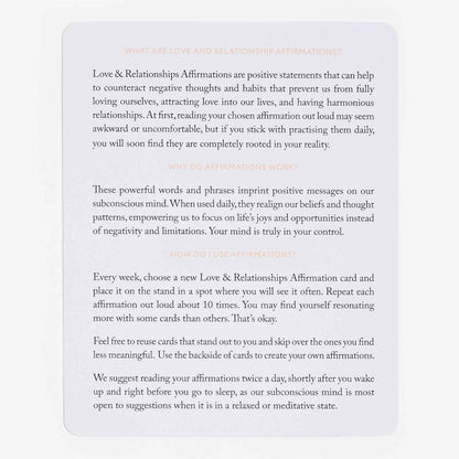 Mindful Affirmations for Love & Relationships