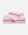 Luxe Premium Percale Bed Sheets in Antique Red Ticking