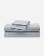 Luxe Premium Percale Bed Sheets in Navy French Ticking