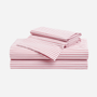 Luxe Premium Percale Bed Sheets in Antique Red Ticking