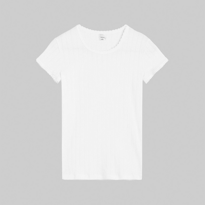 Pointelle Cotton Slim Fit Tee