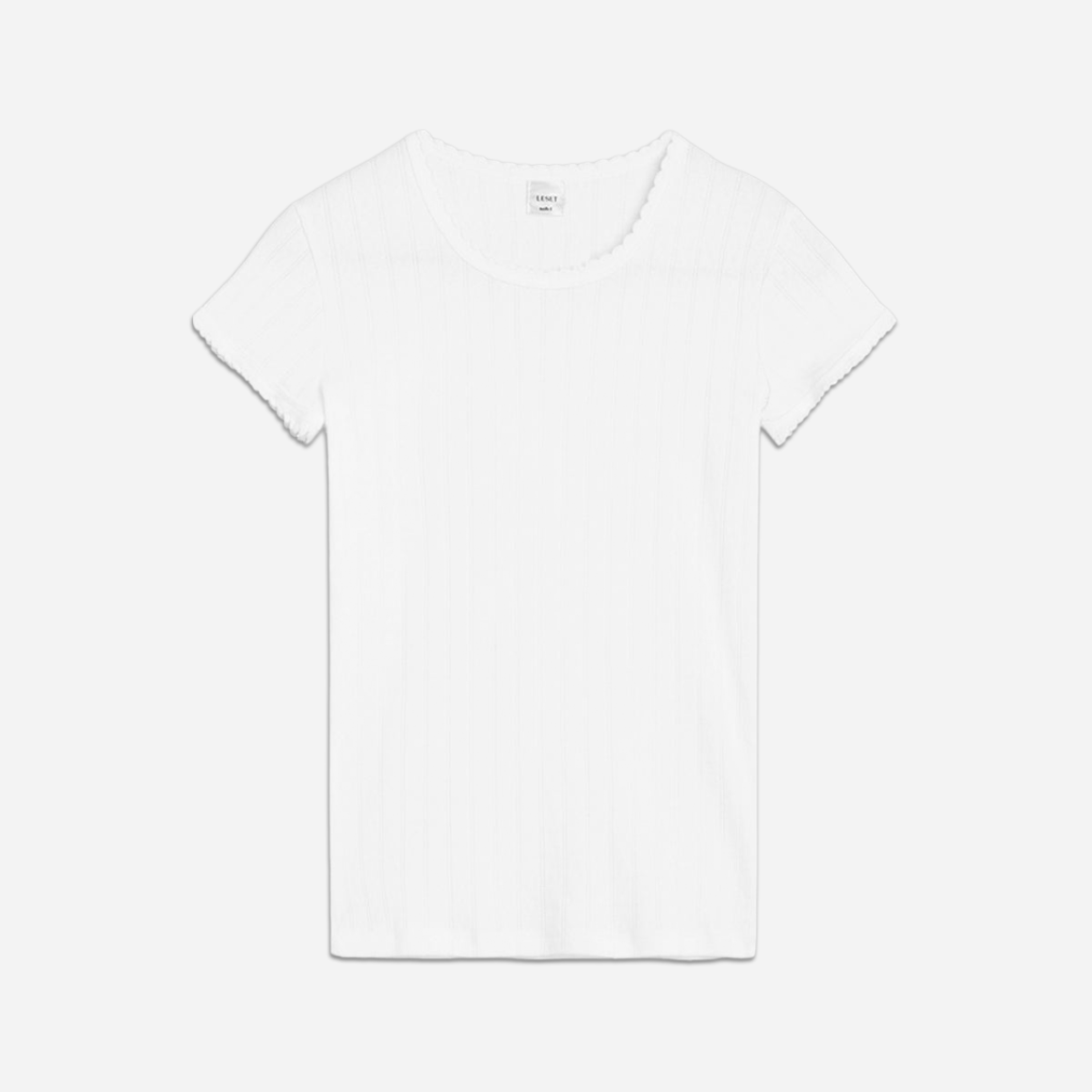 Pointelle Cotton Slim Fit Tee