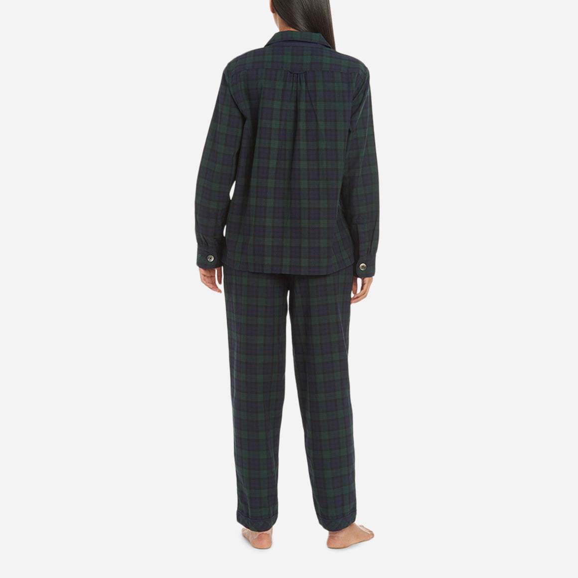 Plaid Cotton Long PJ Set