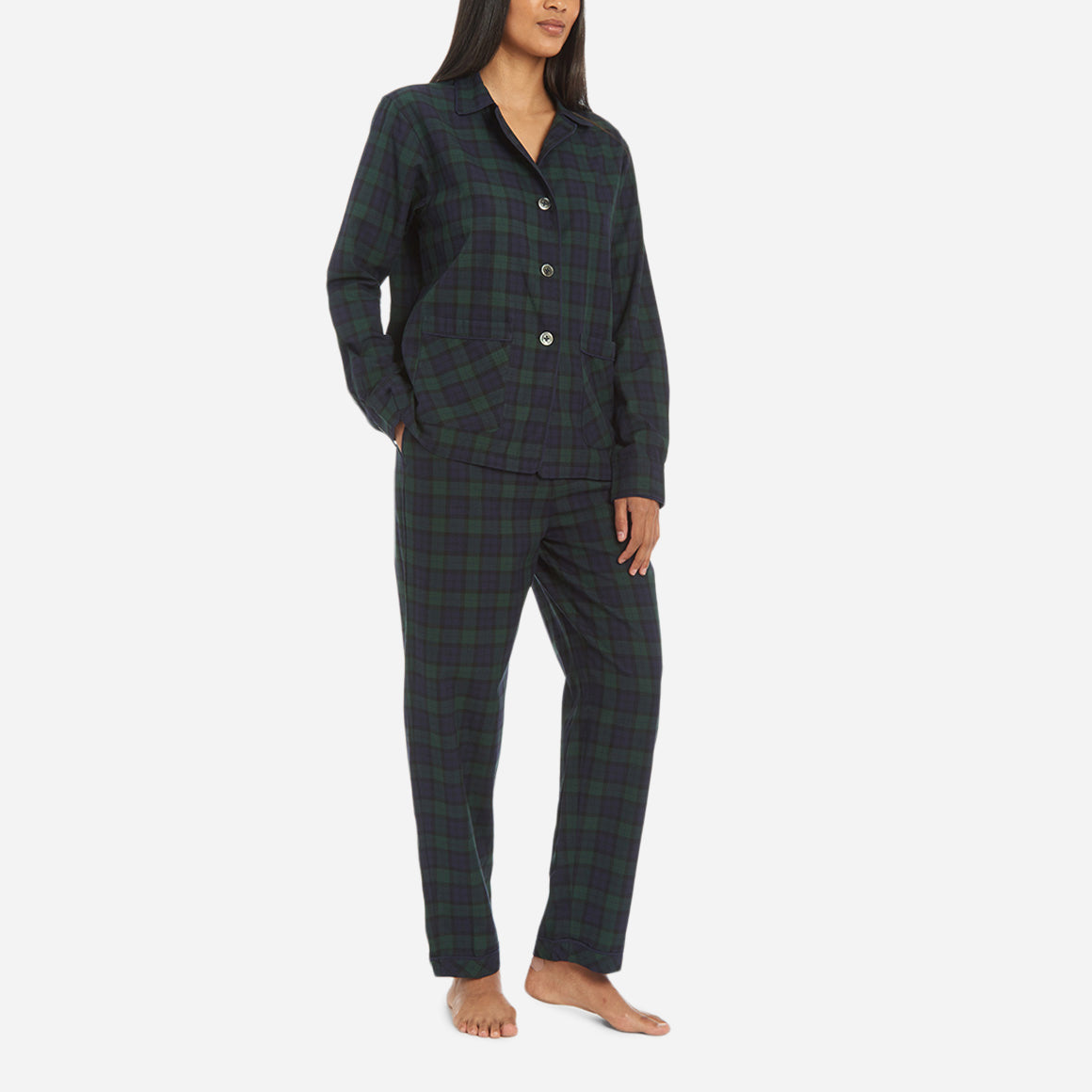 Plaid Cotton Long PJ Set