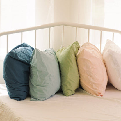 Crinkle Percale Organic Cotton Duvet Cover Set + Shams