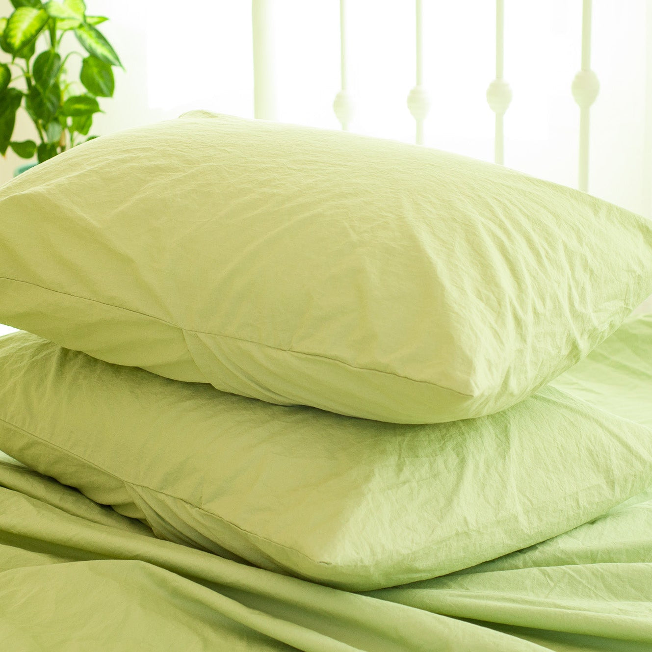 Crinkle Percale Organic Cotton Duvet Cover Set