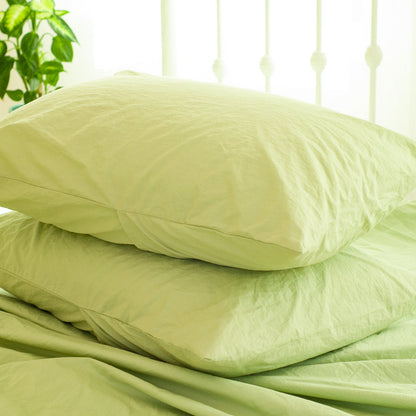 Crinkle Percale Organic Cotton Duvet Cover Set