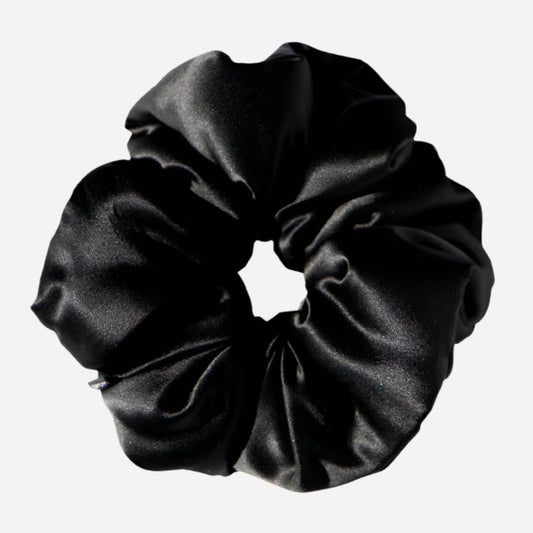 Silk Padded Scrunchie - Black Jade