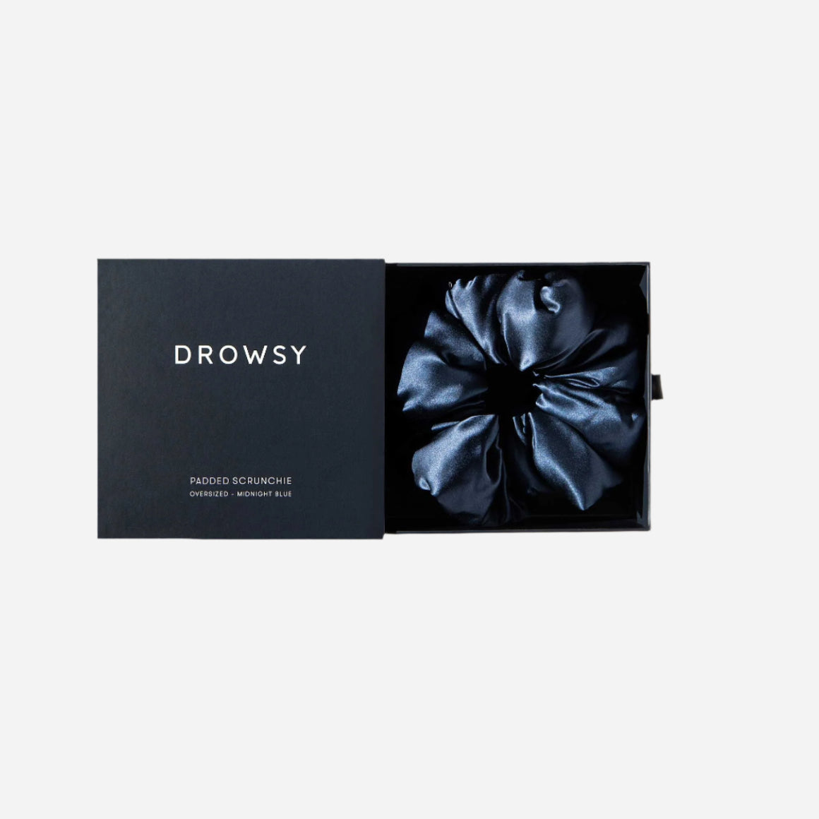 Silk Padded Scrunchie - Midnight Blue