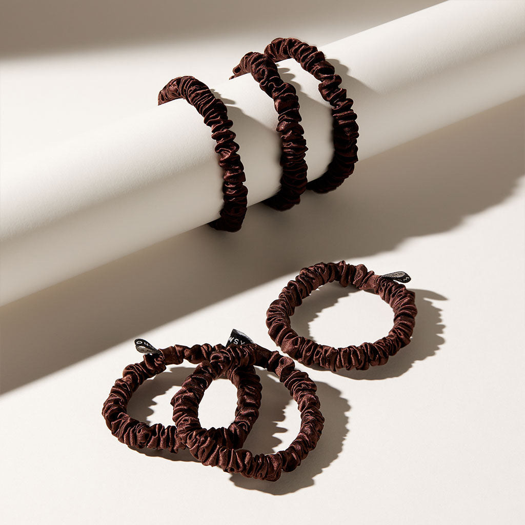 Skinny Scrunchie Set - Cocoa Glow