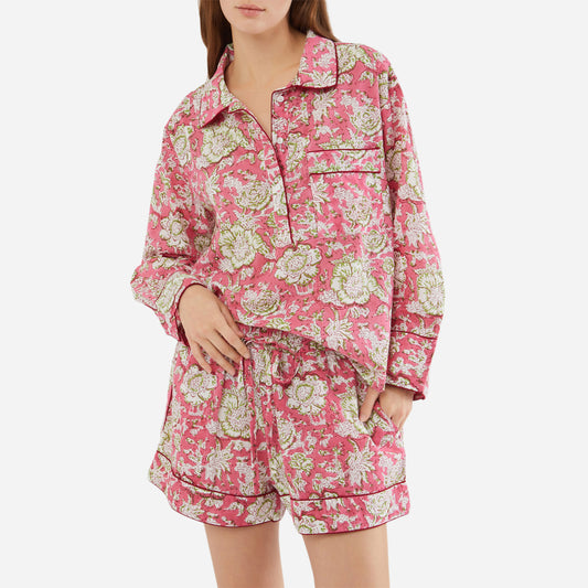Lightweight Cotton Floral Short PJ Set