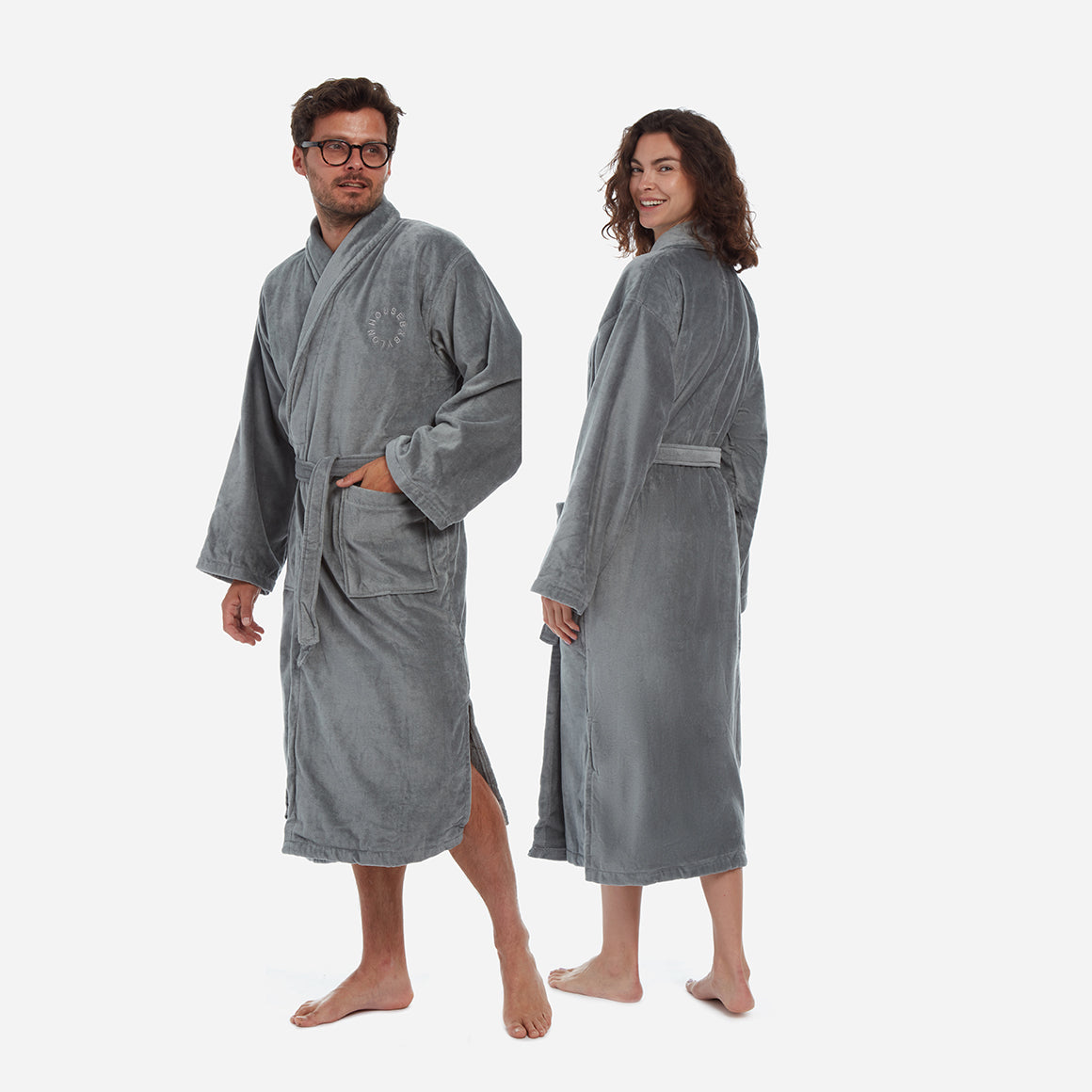 Cotton velour dressing gown best sale