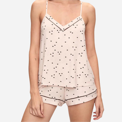 Fiona Printed Double V Cami & Short PJ Set