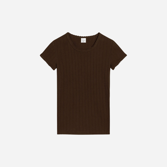 Pointelle Cotton Slim Fit Tee
