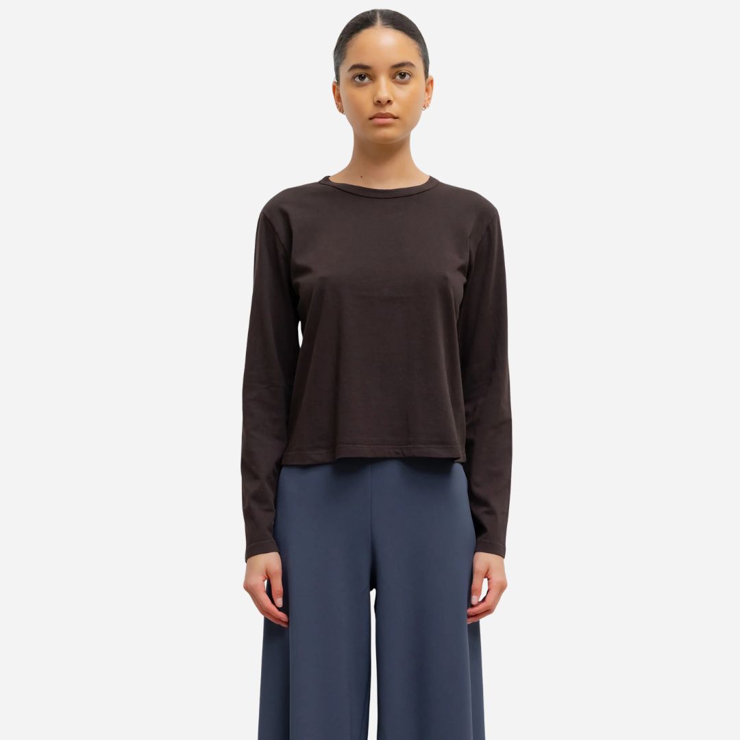 Margo Cotton Long Sleeve Crewneck Tee