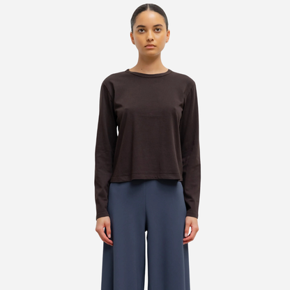 Margo Cotton Long Sleeve Crewneck Tee