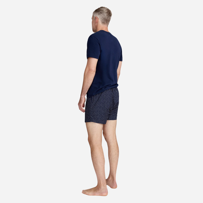 Men's Twill 3 Pack Boxers in Midnight Hearts, White, and Navy French Ticking