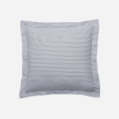Luxe Premium Percale Euro Sham in Navy French Ticking