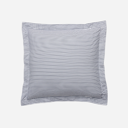 Luxe Premium Percale Euro Sham - Navy French Ticking