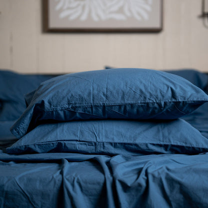 Crinkle Percale Organic Cotton Sheet Set
