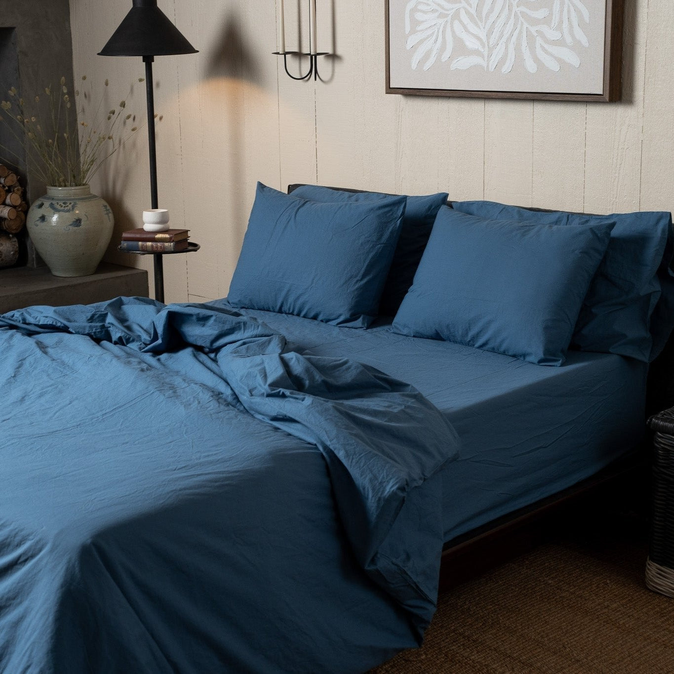 Crinkle Percale Organic Cotton Duvet Cover Set