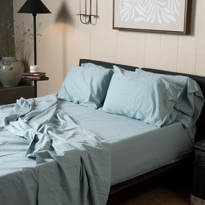 Crinkle Percale Organic Cotton Sheet Set