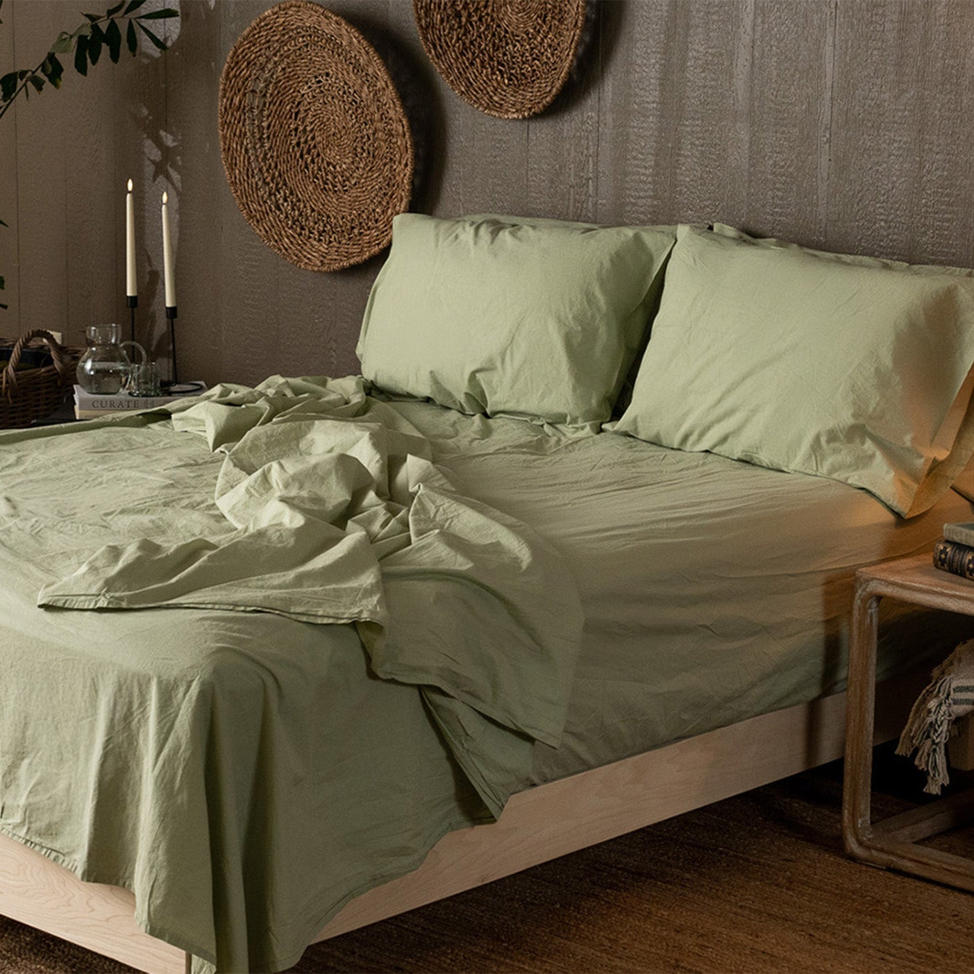 Crinkle Percale Organic Cotton Sheet Set