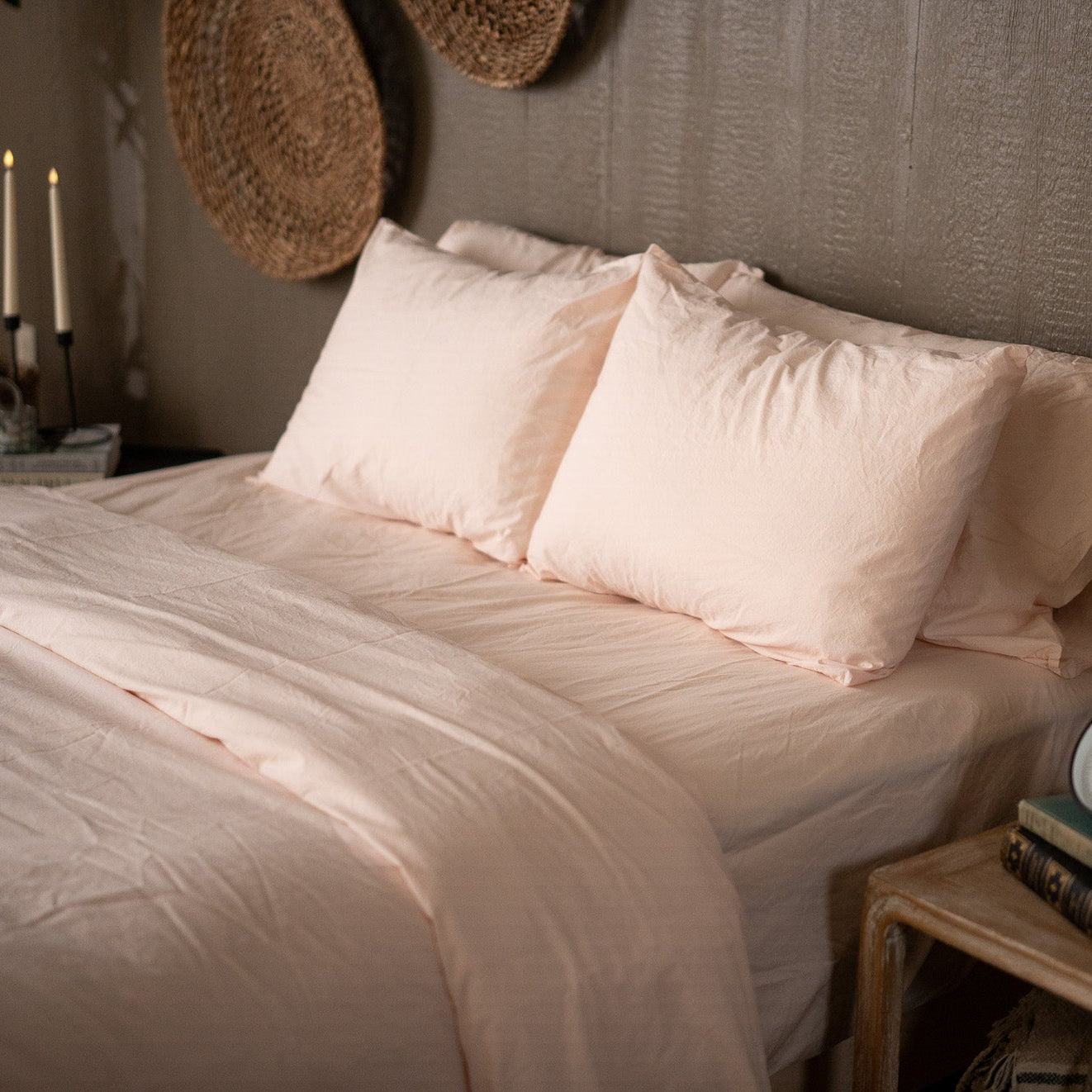 Crinkle Percale Organic Cotton Duvet Cover Set