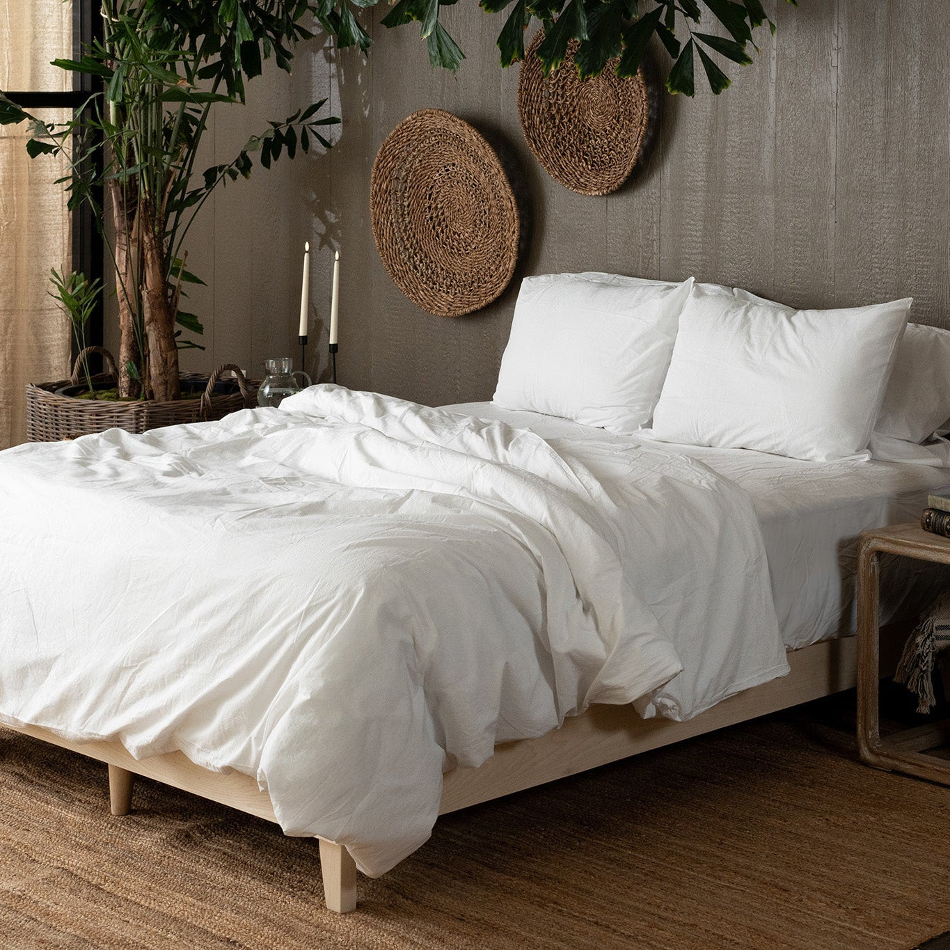 Crinkle Percale Organic Cotton Duvet Cover Set