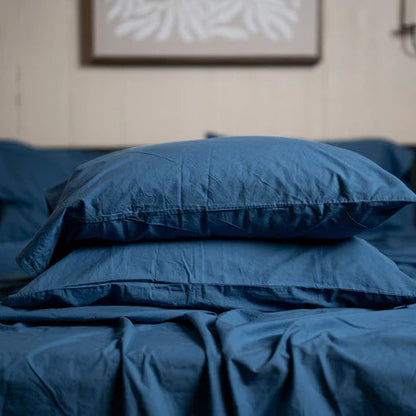 Crinkle Percale Organic Cotton Sheet Set